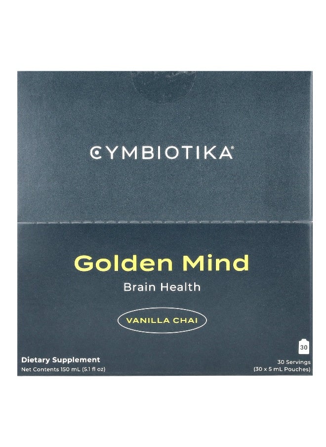 Cymbiotika - Cymbiotika, Golden Mind, Brain Health, Vanilla Chai, 30 Pouches, 5 ml Each - Image 1