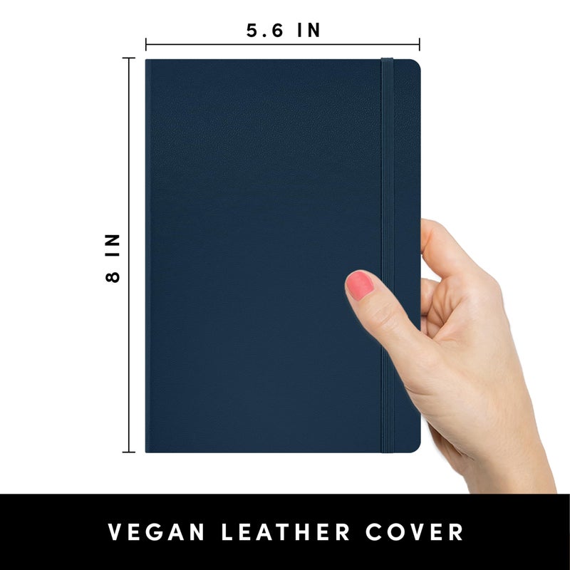 PAPERAGE Lined Journal Notebook, (Navy), 252 Pages, Medium 5.6 in x 8 in - 100 GSM Thick Paper â€“ Hardcover Journaling Notebook for Work, School & Note Taking - Image 2