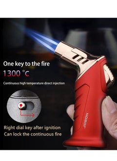 JOBON Jobon Windproof Torch Lighter Butane Refillable Gas Lighter Single Jet Flame Adjustable (Butane Gas Not Included) | Lighter for Bakhoor charcoal, Candle, Cooking, Camping, Baking, BBQ (Red)  - Image 4