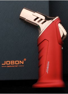 JOBON Jobon Windproof Torch Lighter Butane Refillable Gas Lighter Single Jet Flame Adjustable (Butane Gas Not Included) | Lighter for Bakhoor charcoal, Candle, Cooking, Camping, Baking, BBQ (Red)  - Image 1
