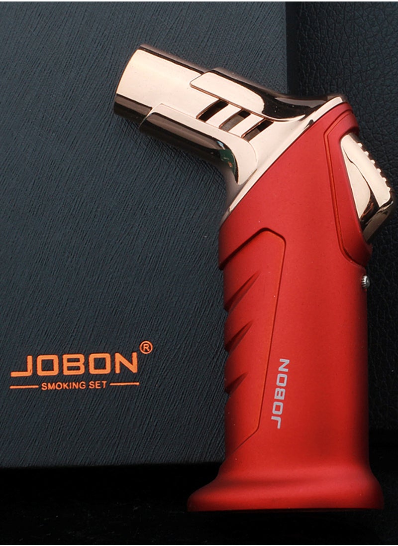 JOBON - Jobon Windproof Torch Lighter Butane Refillable Gas Lighter Single Jet Flame Adjustable (Butane Gas Not Included) | Lighter for Bakhoor charcoal, Candle, Cooking, Camping, Baking, BBQ (Red) - Image 1