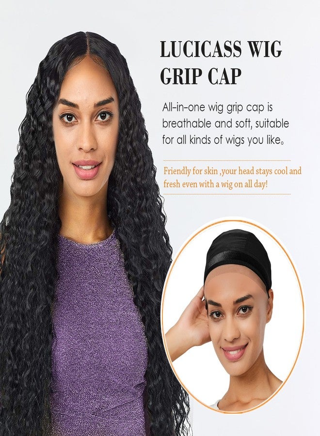 lucicass Wig Cap for Women,Wig Grip Cap for Keeping Wigs in Place,Non Slip Caps with Velvet Grip Band Make Your Wigs Be Glueless(Black,M) - Image 4