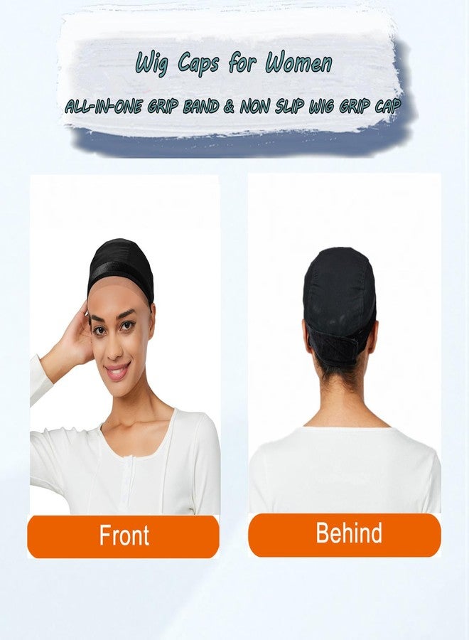 lucicass Wig Cap for Women,Wig Grip Cap for Keeping Wigs in Place,Non Slip Caps with Velvet Grip Band Make Your Wigs Be Glueless(Black,M) - Image 5