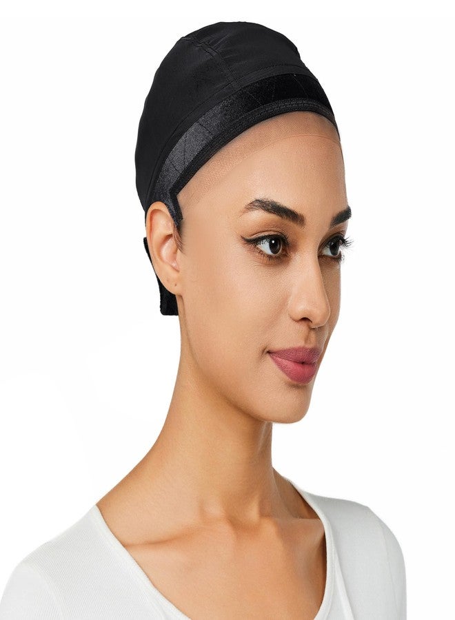 lucicass Wig Cap for Women,Wig Grip Cap for Keeping Wigs in Place,Non Slip Caps with Velvet Grip Band Make Your Wigs Be Glueless(Black,M) - Image 1