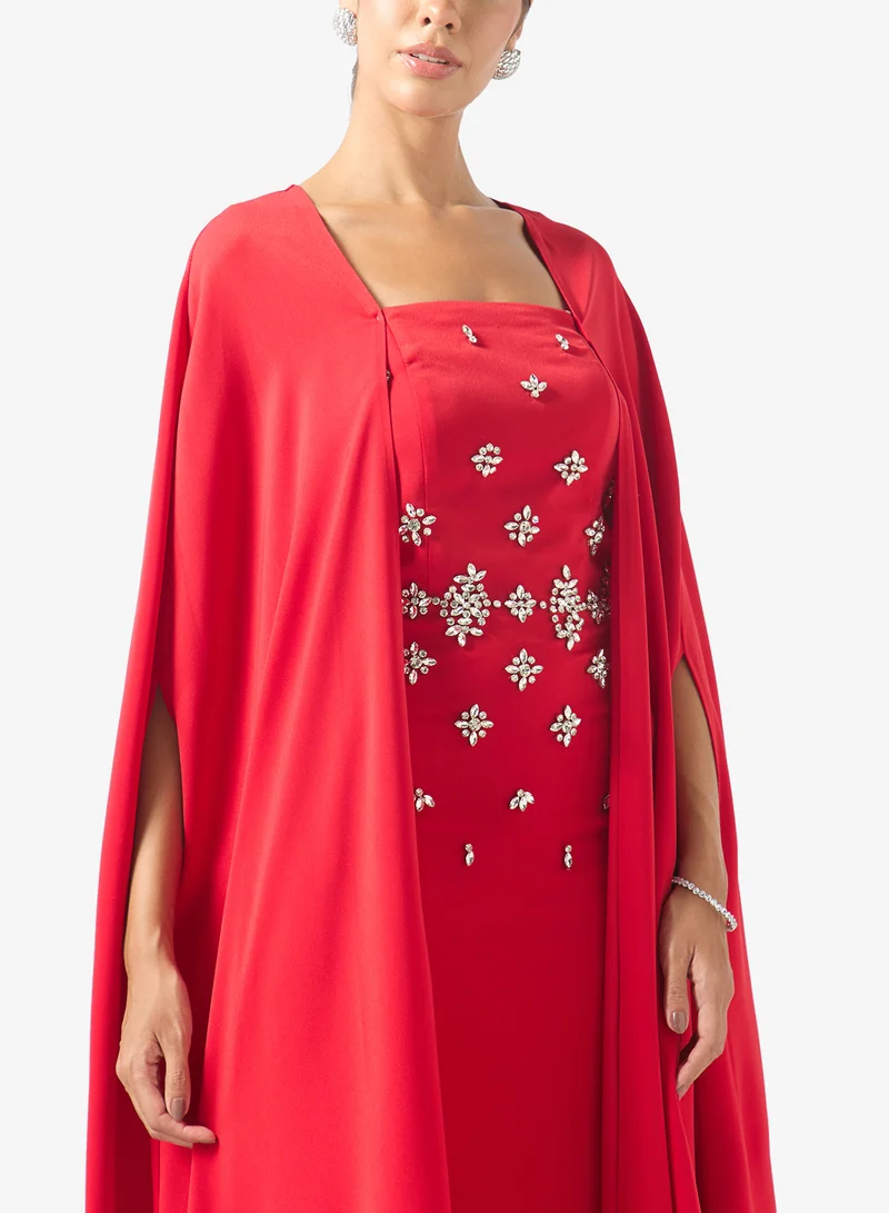 Akadia Fashion  Two Pcs Crystal Cape Set for Women | Best Price UAE