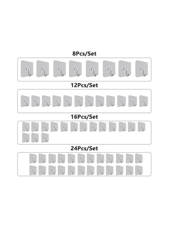 NIBEMINENT 16-Piece Adhesive Hooks Clear  - Image 2