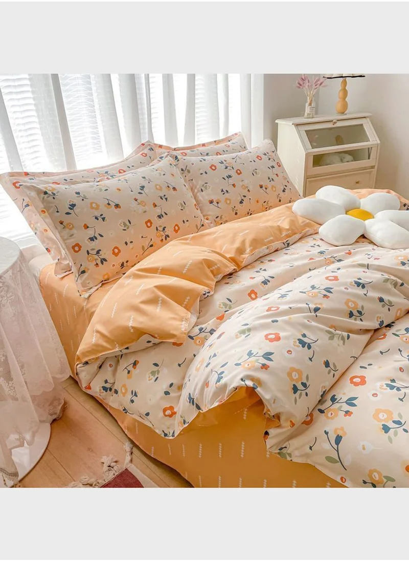 Pink Cactus Orange floral bedding set