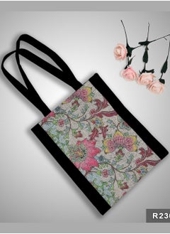 Spring flowers casual printed linen tote bag