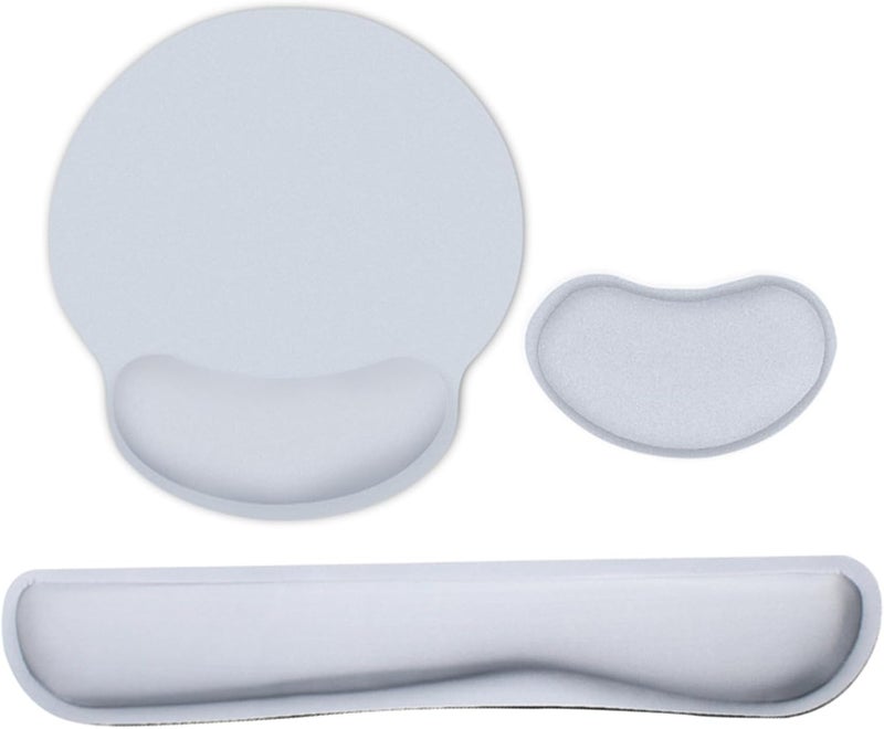 Ergonomic Gel-Filled Wrist Rest Set for Keyboard & — Support for Gamers, Typists, and Office Workers — Grey - Image 1