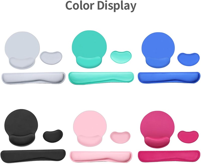 Ergonomic Gel-Filled Wrist Rest Set for Keyboard & — Support for Gamers, Typists, and Office Workers — Grey - Image 5