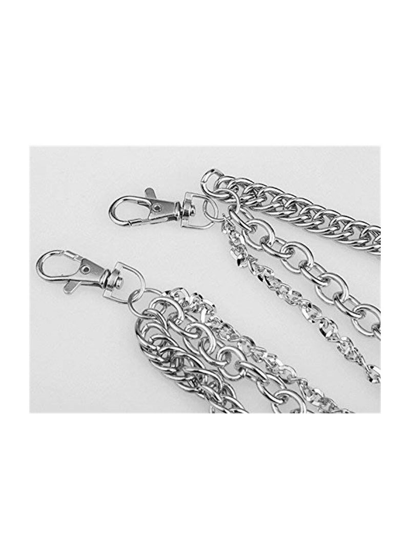Pants Chain for Men Women, Biker Skull Wallet Chain, Punk Men Cool Skull Punk Trouser Long Wallet Key Chain for Hip Hop Rock Jean, Silver, 60-80cm - Image 5