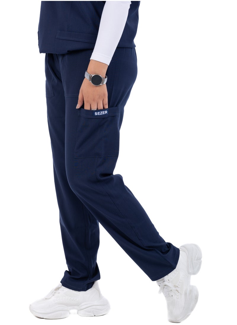 sezer Women's Caesar Scrub - soft cotton in dark blue for your brilliance and comfort every work day!  - Image 4