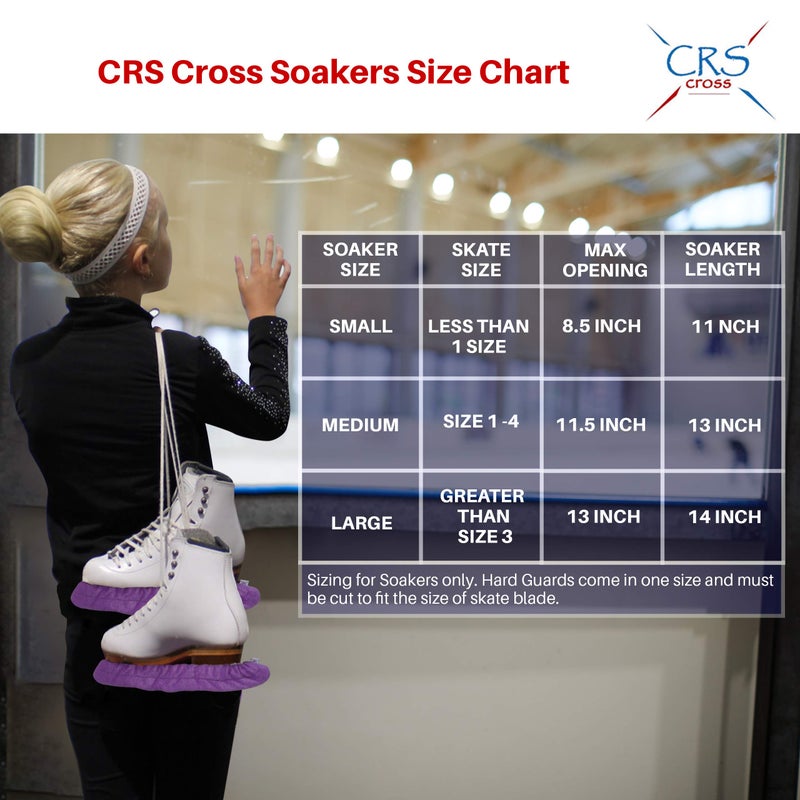 CRS Cross Ice Skate Guards, Soakers and Towel Gift Set. Essential Ice Skating Hard Guard and Soft Skate Blade Cover Accessories for Figure Skating or Hockey (Pivot Purple, Medium) - Image 2