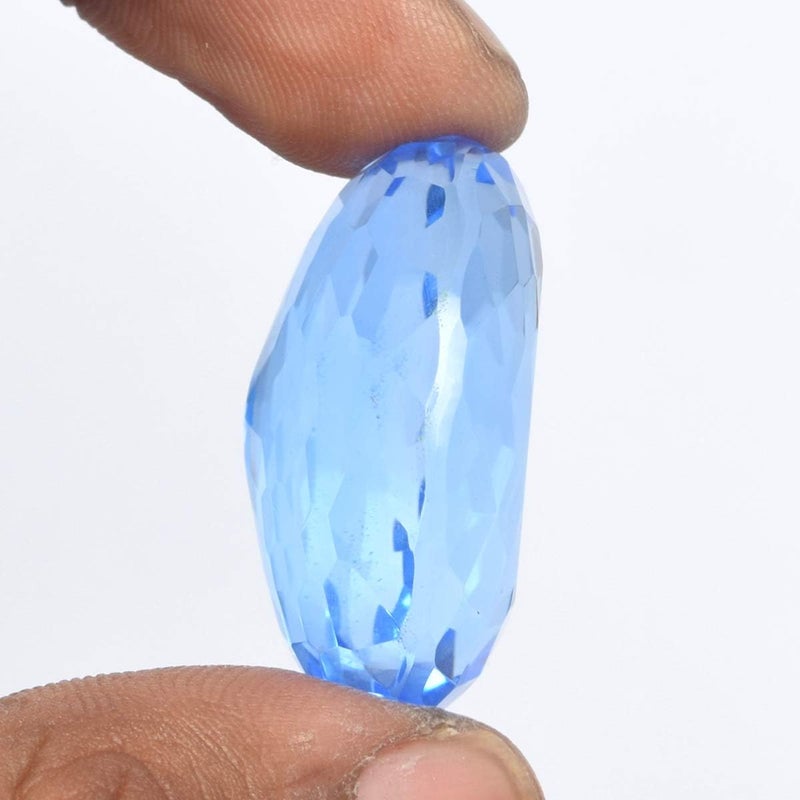 GEMHUB Attractive Blue Topaz 67.35 Ct. Perfect Oval Cut Loose Gemstone for Jewelry Making - Image 3