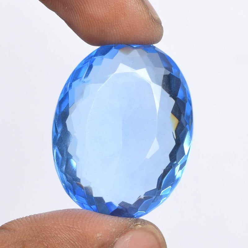 GEMHUB Attractive Blue Topaz 67.35 Ct. Perfect Oval Cut Loose Gemstone for Jewelry Making - Image 1