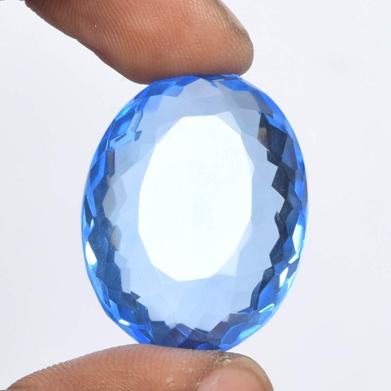 GEMHUB Attractive Blue Topaz 67.35 Ct. Perfect Oval Cut Loose Gemstone for Jewelry Making - Image 2