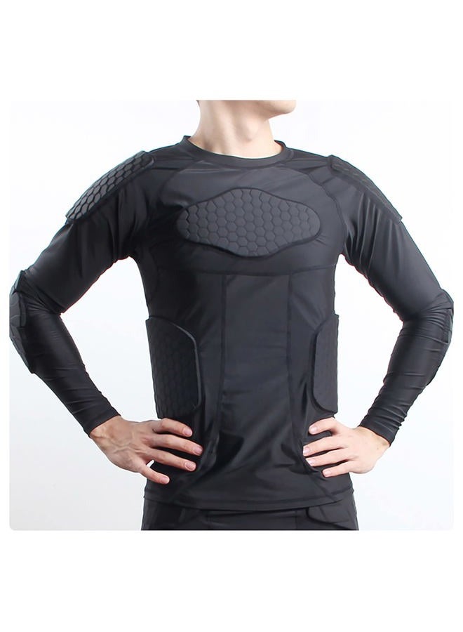 Jellybro Men's Padded Football Protective Gear Set Training Suit for Soccer Basketball Paintball Rib Protector (Black 1, Medium) - Image 4
