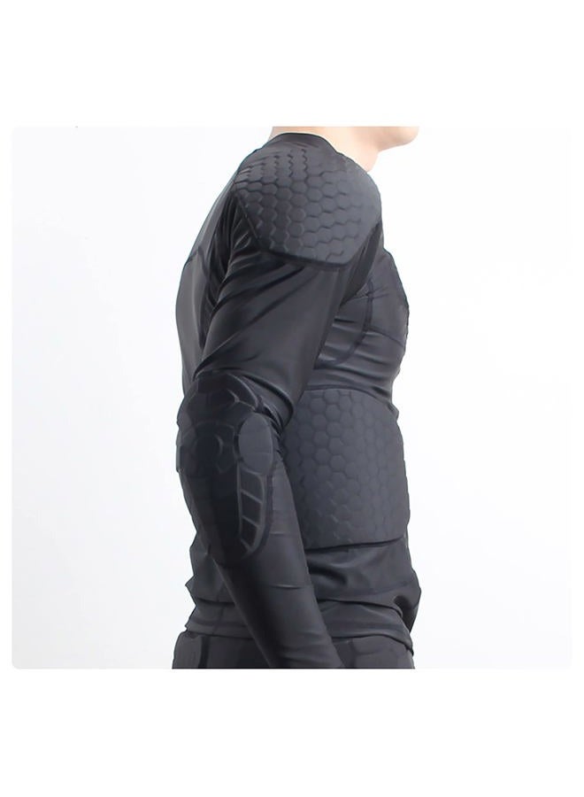 Jellybro Men's Padded Football Protective Gear Set Training Suit for Soccer Basketball Paintball Rib Protector (Black 1, Medium) - Image 5