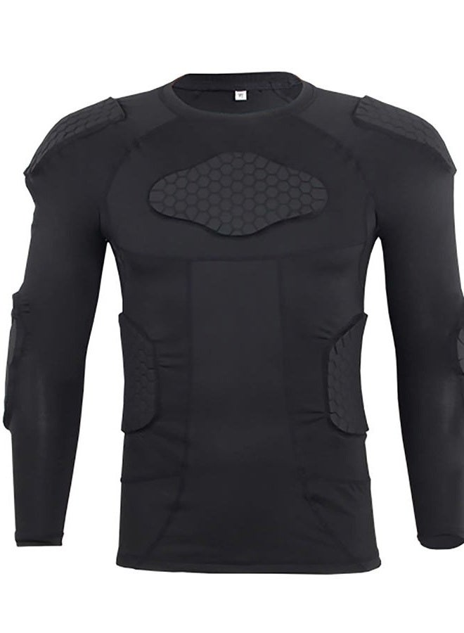Jellybro Men's Padded Football Protective Gear Set Training Suit for Soccer Basketball Paintball Rib Protector (Black 1, Medium) - Image 1