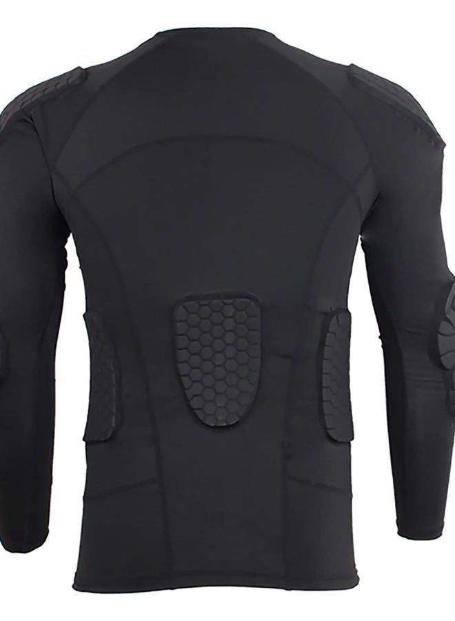 Jellybro Men's Padded Football Protective Gear Set Training Suit for Soccer Basketball Paintball Rib Protector (Black 1, Medium) - Image 2