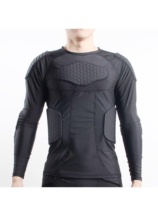 Jellybro Men's Padded Football Protective Gear Set Training Suit for Soccer Basketball Paintball Rib Protector (Black 1, Medium) - Image 3