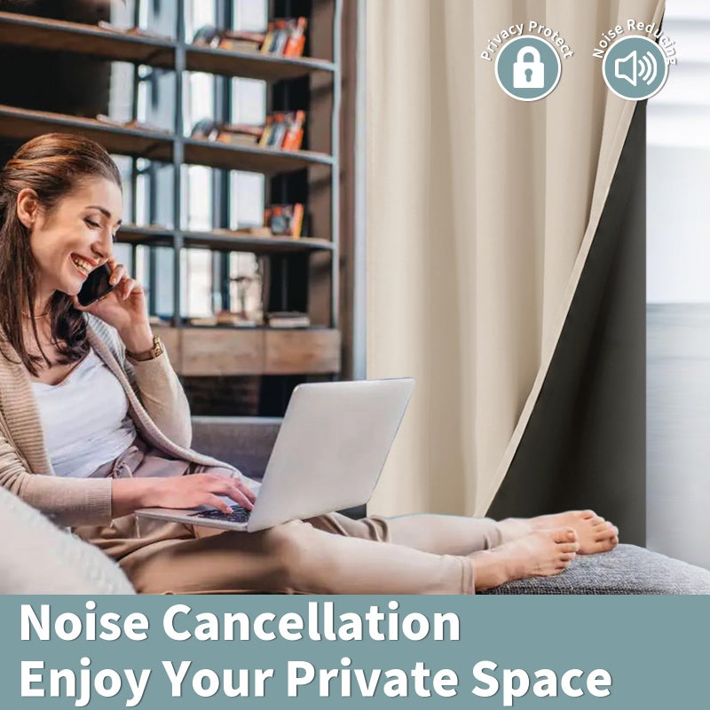 BGment الستائر Brgent Champagne Blackout لغرفة نوم كاملة الغرفة غامق حراري معزول صوتي قضيب الجيب الستائر الستائر 72 بوصة الطول 2 لوحات كل لوحة 52 بوصة - Image 5