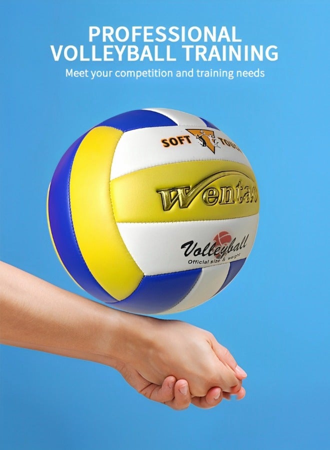GROIC Official Size 5 Volleyball with "Wentao", Waterproof Soft Indoor Outdoor Volleyball  for Beach Play, Game,Gym,Training Soft Beach Sand Volleyball for Beginner Teenager Adult(With Pump) - Image 3