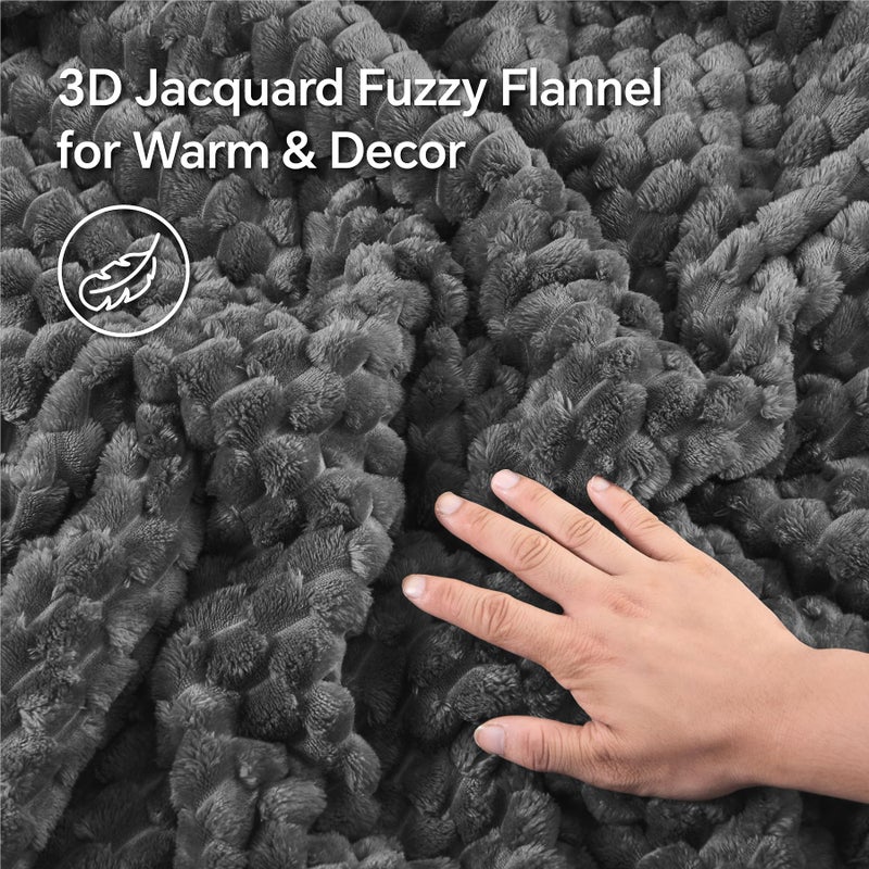 BEDELITE Fluffy King Size Comforter Set - Grey Fleece Soft Comforter for King Size Bed, Luxury Warm Bedding Set for Winter, Fuzzy Bed Set 3 Pieces (1 Comforter, 2 Pillowcases) - Image 2