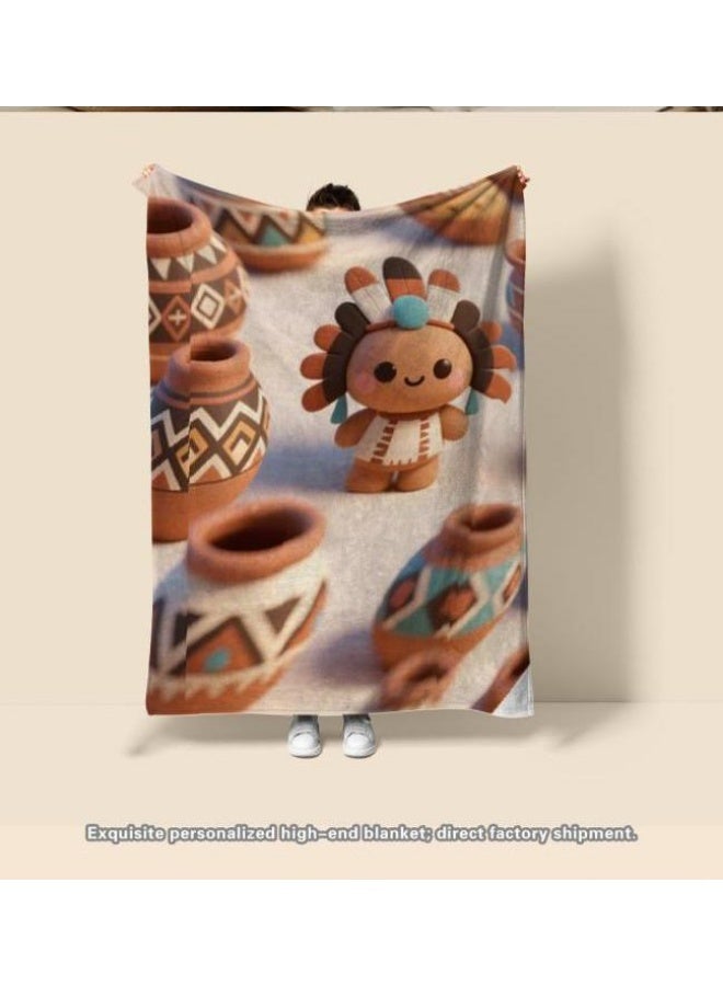 عام بطانية رقيقة من الفانيلا (دافئة ومريحة، ومناسبة للنوم، واستخدام الألعاب، وإزالة الغبار والرمل) 150 سم * 200 سم - 755 - Image 3