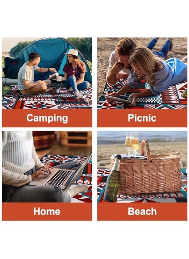 HOOKOR Picnic Blankets Beach Blanket,200x200cm Extra Large Thick 3-Layers, Sandproof Machine Washable Waterproof Foldable Oversized XL Outdoor Mat, for Camping, Park, Travel, Grass  - Image 3