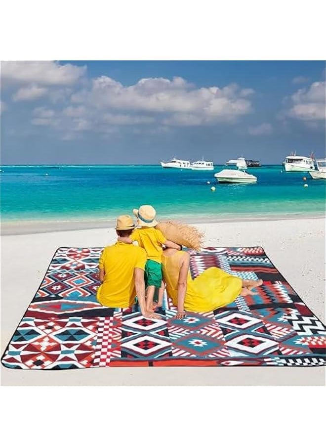 HOOKOR Picnic Blankets Beach Blanket,200x200cm Extra Large Thick 3-Layers, Sandproof Machine Washable Waterproof Foldable Oversized XL Outdoor Mat, for Camping, Park, Travel, Grass  - Image 1
