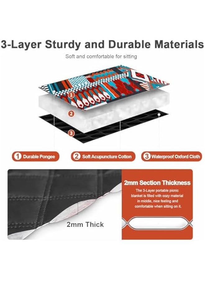 HOOKOR Picnic Blankets Beach Blanket,200x200cm Extra Large Thick 3-Layers, Sandproof Machine Washable Waterproof Foldable Oversized XL Outdoor Mat, for Camping, Park, Travel, Grass  - Image 4