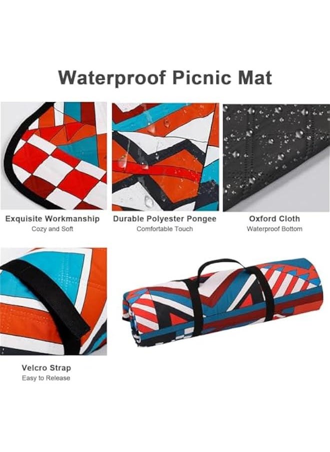 HOOKOR Picnic Blankets Beach Blanket,200x200cm Extra Large Thick 3-Layers, Sandproof Machine Washable Waterproof Foldable Oversized XL Outdoor Mat, for Camping, Park, Travel, Grass  - Image 5