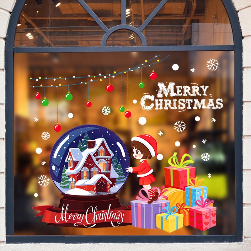 Christmas Decoration Stickers Glass Stickers Window New Year Door Stickers Scene Layout New Year'S Day Static Stickers Wall Stickers Wall Stickers - Image 5