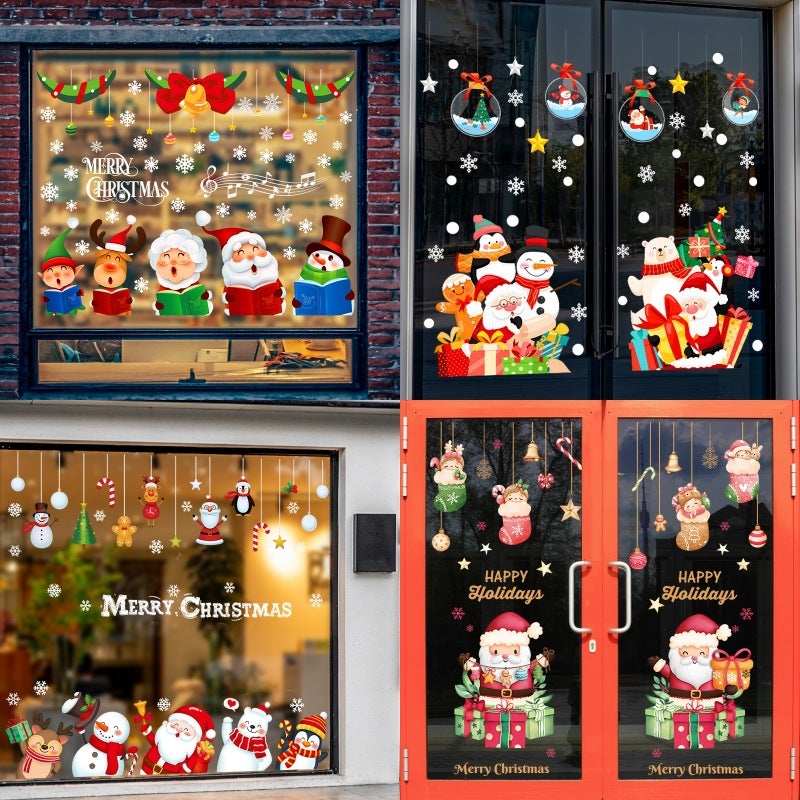 Christmas Decoration Stickers Glass Stickers Window New Year Door Stickers Scene Layout New Year'S Day Static Stickers Wall Stickers Wall Stickers - Image 2