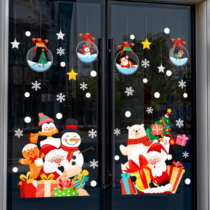 Christmas Decoration Stickers Glass Stickers Window New Year Door Stickers Scene Layout New Year'S Day Static Stickers Wall Stickers Wall Stickers - Image 4