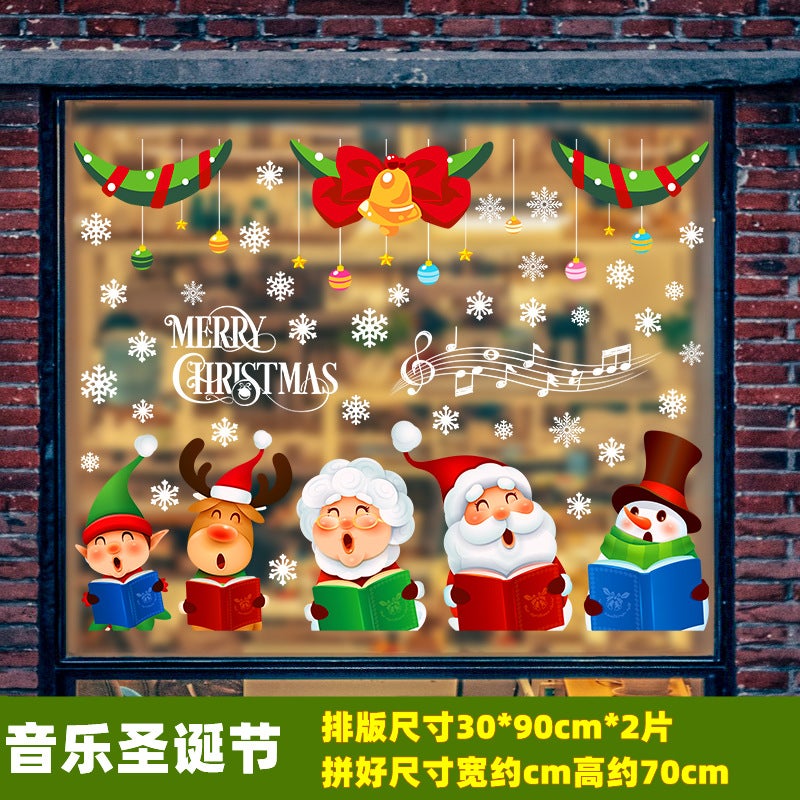 Christmas Decoration Stickers Glass Stickers Window New Year Door Stickers Scene Layout New Year'S Day Static Stickers Wall Stickers Wall Stickers - Image 1