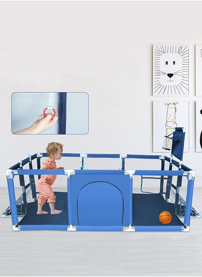 XiuWoo - Extra Large Baby Playard With Basketball Hoop and Breathable Mesh For Toddler 182x122x65 cm - Image 1