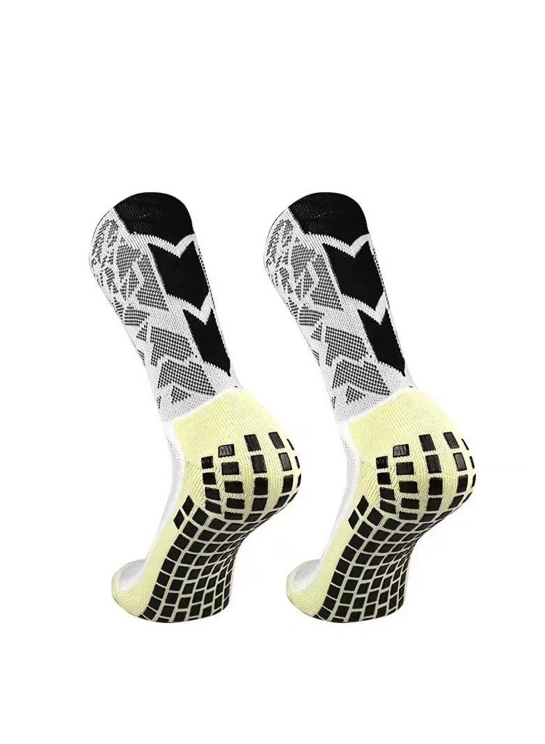 Generic 2 Pairs Mens Grip Soccer  Socks Non Slip Socks for Men Anti Slip Socks Football Training Athletic Socks  - Image 3