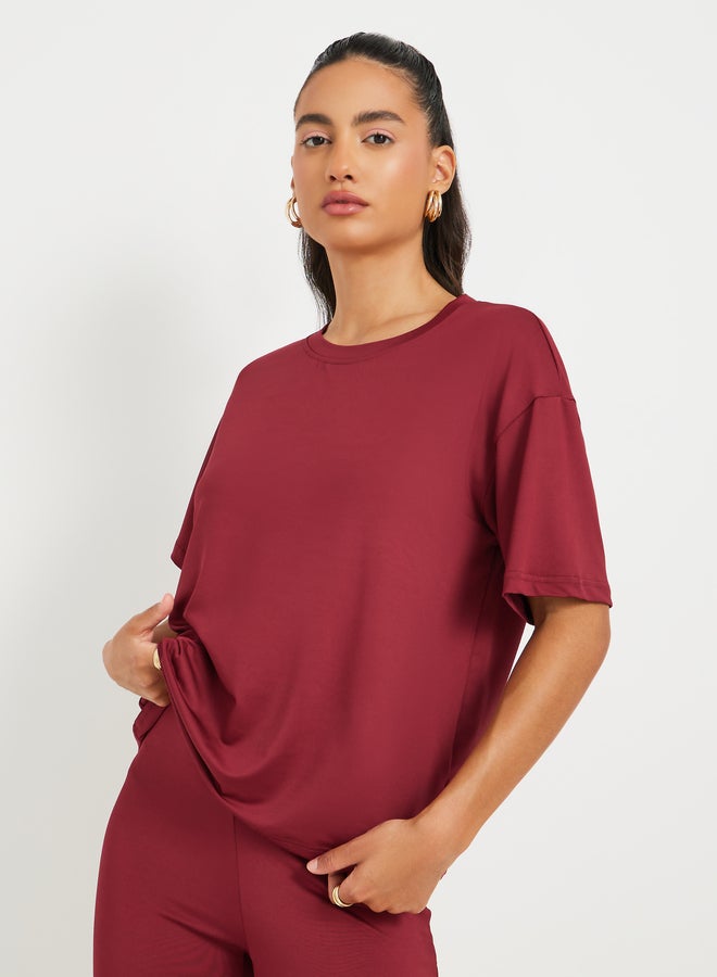 Take Two Solid Short Sleeve T-Shirt and Leggings Co-Ords  - Image 3