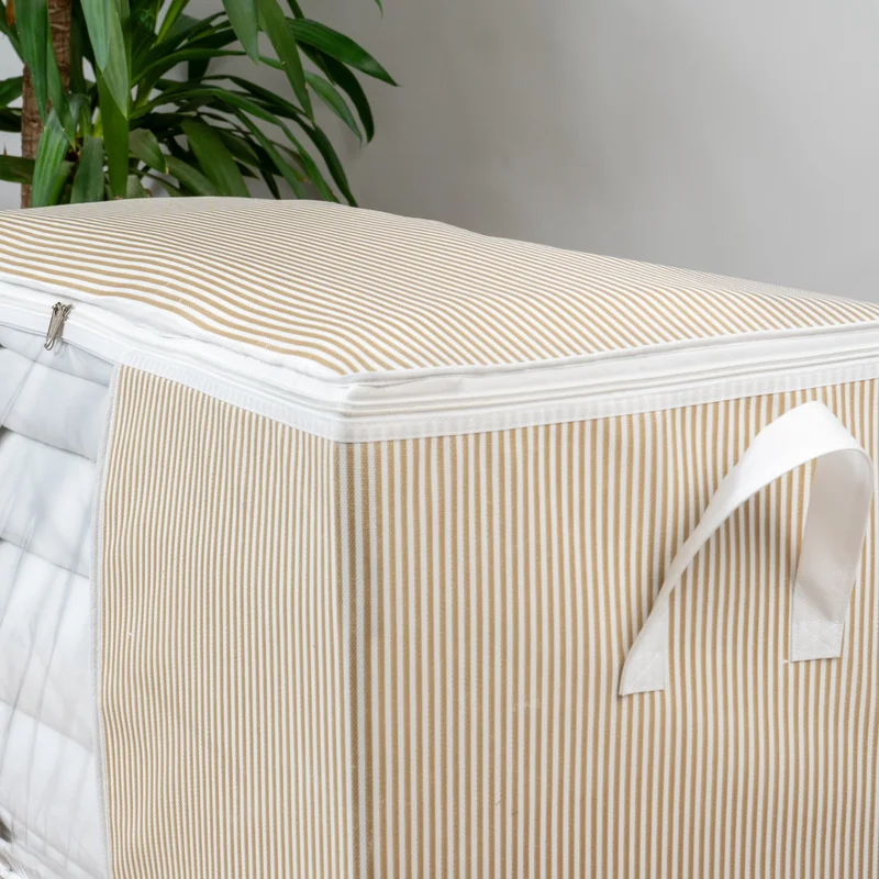 Nacarev 2 Pieces Large Size Window Line Pattern Printed Pillow Quilt Organizer Bag Set 75x40x40 cm