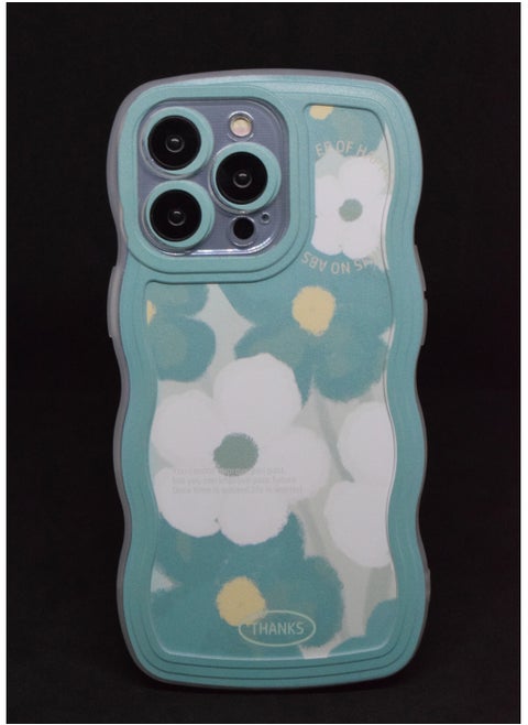 Protective Case 13 Pro Elegant Floral Wawy Design Camera Protection Cover for Apple iPhone 13 Pro