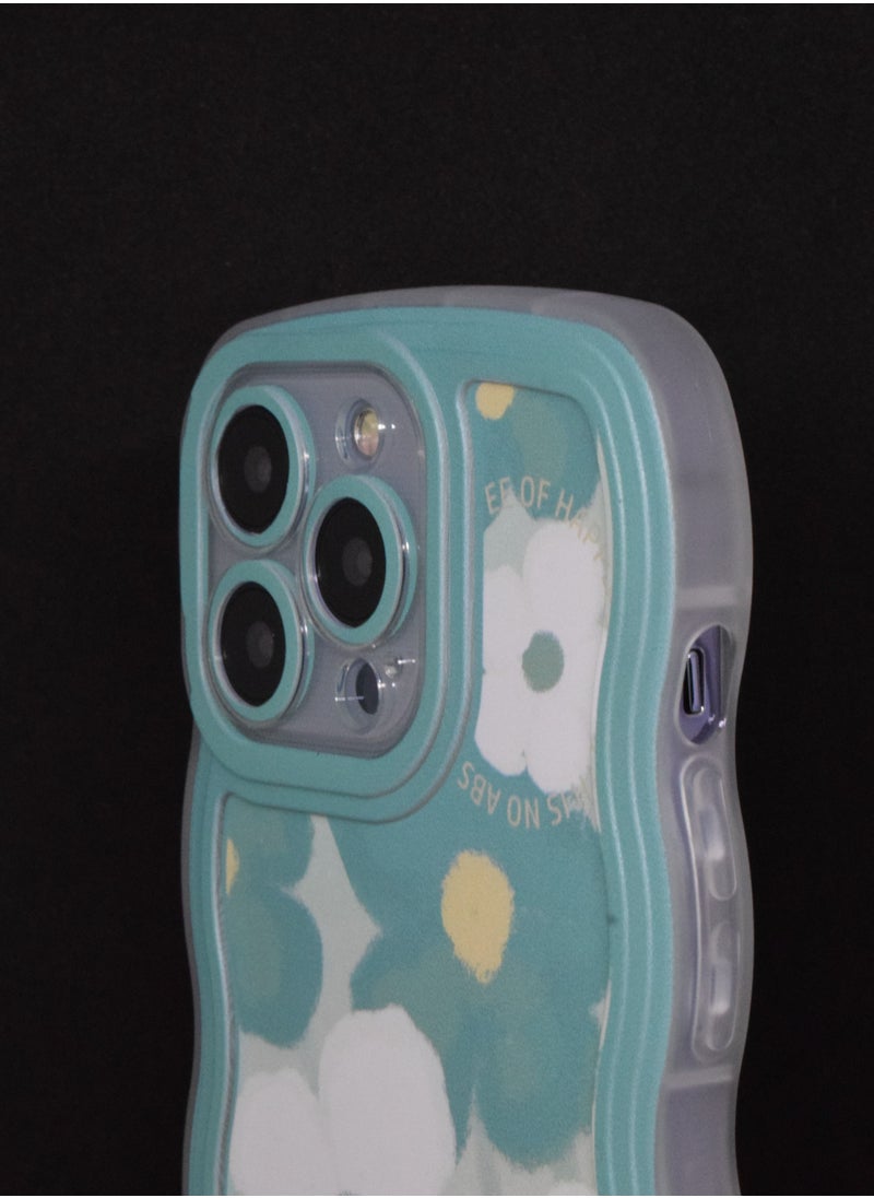 BORTONY - Protective Case 13 Pro Elegant Floral Wawy Design Camera Protection Cover for Apple iPhone 13 Pro - Image 1
