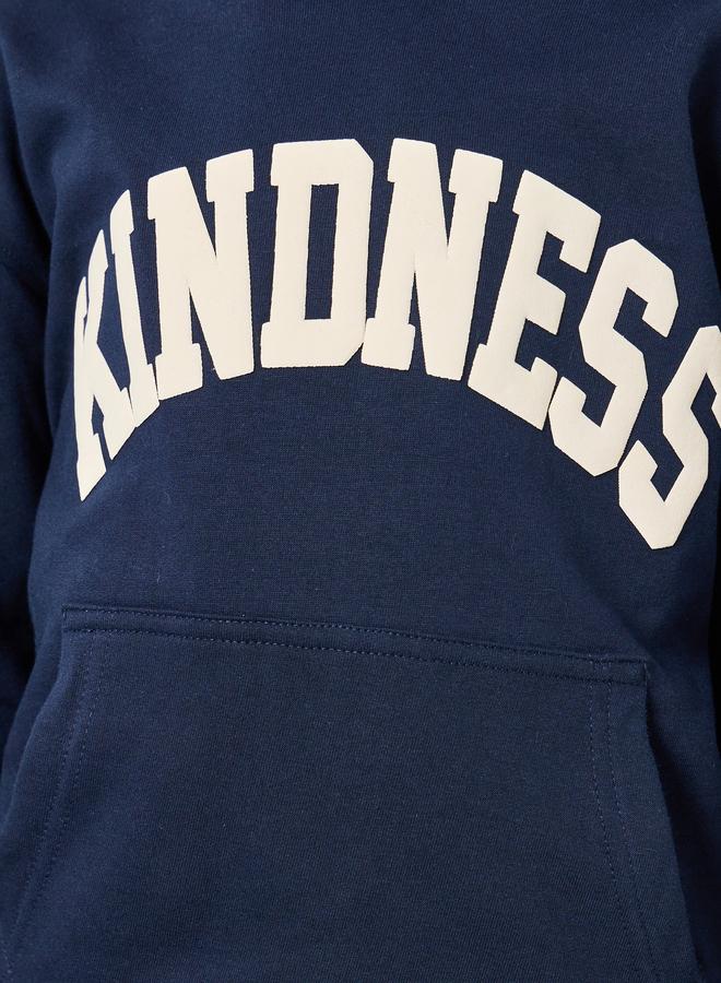 Styli Boys Navy Blue Printed Hoodie - Image 3