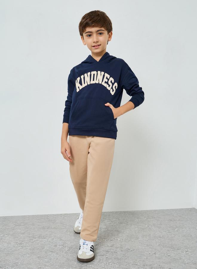 Styli Boys Navy Blue Printed Hoodie - Image 2