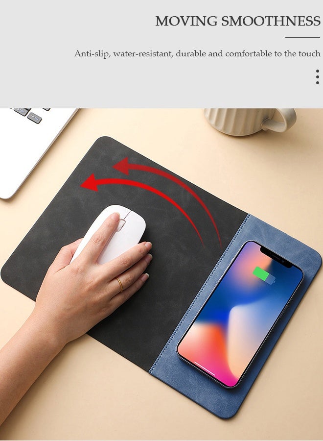 DUNISO Mouse Pad with 15W Wireless Charging Desk Mat Waterproof MousePad with Keyboard Pad Desk Organizer with Non-Slip Rubber Base for Home Office Decor - Image 5