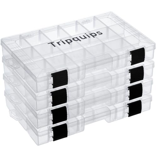 Tripquips 3600 Tackle Trays Plastic Storage Organizer Box with Removable Dividers Tackle Boxes Fishing Tackle Storage 3700 Tackle Trays 2 Packs4 Packs Box Organizer3600 4 Packs - Image 1