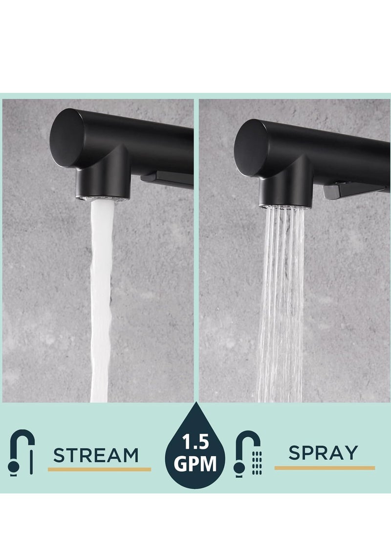 RATSAW Kitchen Taps Mixer for Sink with 360 Degree Spout Swivels Single Handle Two Spray Function Pull Out 40.6cm Flexible Hose - Image 2