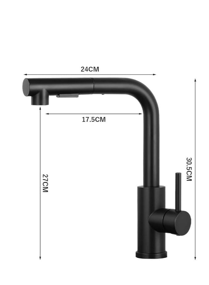 RATSAW Kitchen Taps Mixer for Sink with 360 Degree Spout Swivels Single Handle Two Spray Function Pull Out 40.6cm Flexible Hose - Image 5