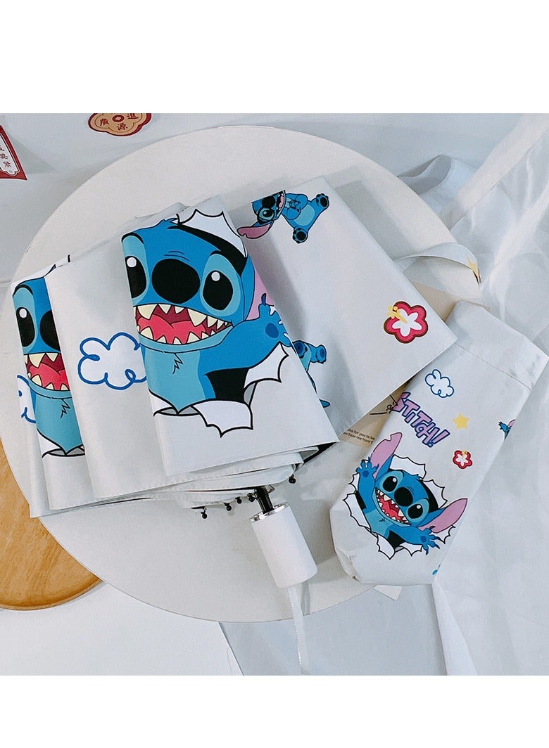 ستيتش مظلة نمط غرزة ، مظلة مقاومة للرياح ، مقاومة للماء ، مقاومة للأشعة فوق البنفسجية ، مظلة خفيفة الوزن قابلة للطي مدمجة ، مظلة أطفال مظلة سفر - Image 2